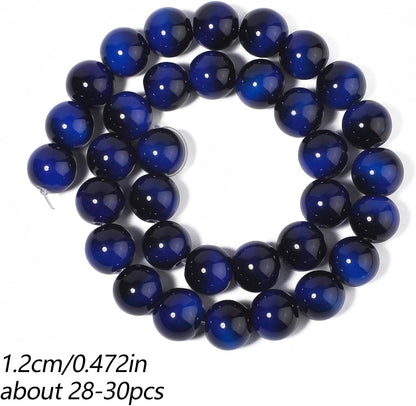 38PCS 10mm Yellow Tiger Eye Gemstone Beads for Jewelry Making, Round Smooth Glass Beads for DIY Bracelet Necklace Earring Keychain, Arts and Crafts, for Christmas Wedding Birthday