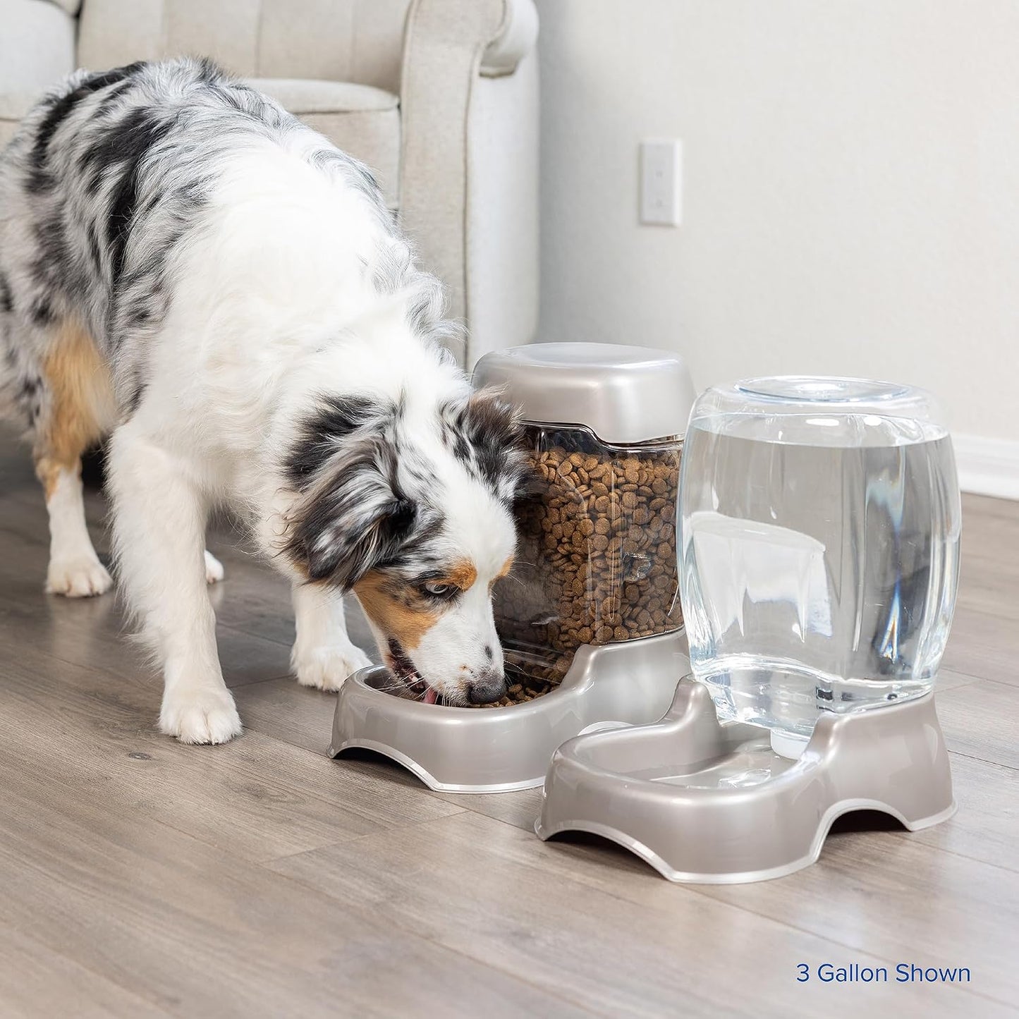 Pet Cafe Cat and Dog Water Dispenser - Water Bowl for Cats and Dogs, USA Made, 3 GAL, Pearl Tan