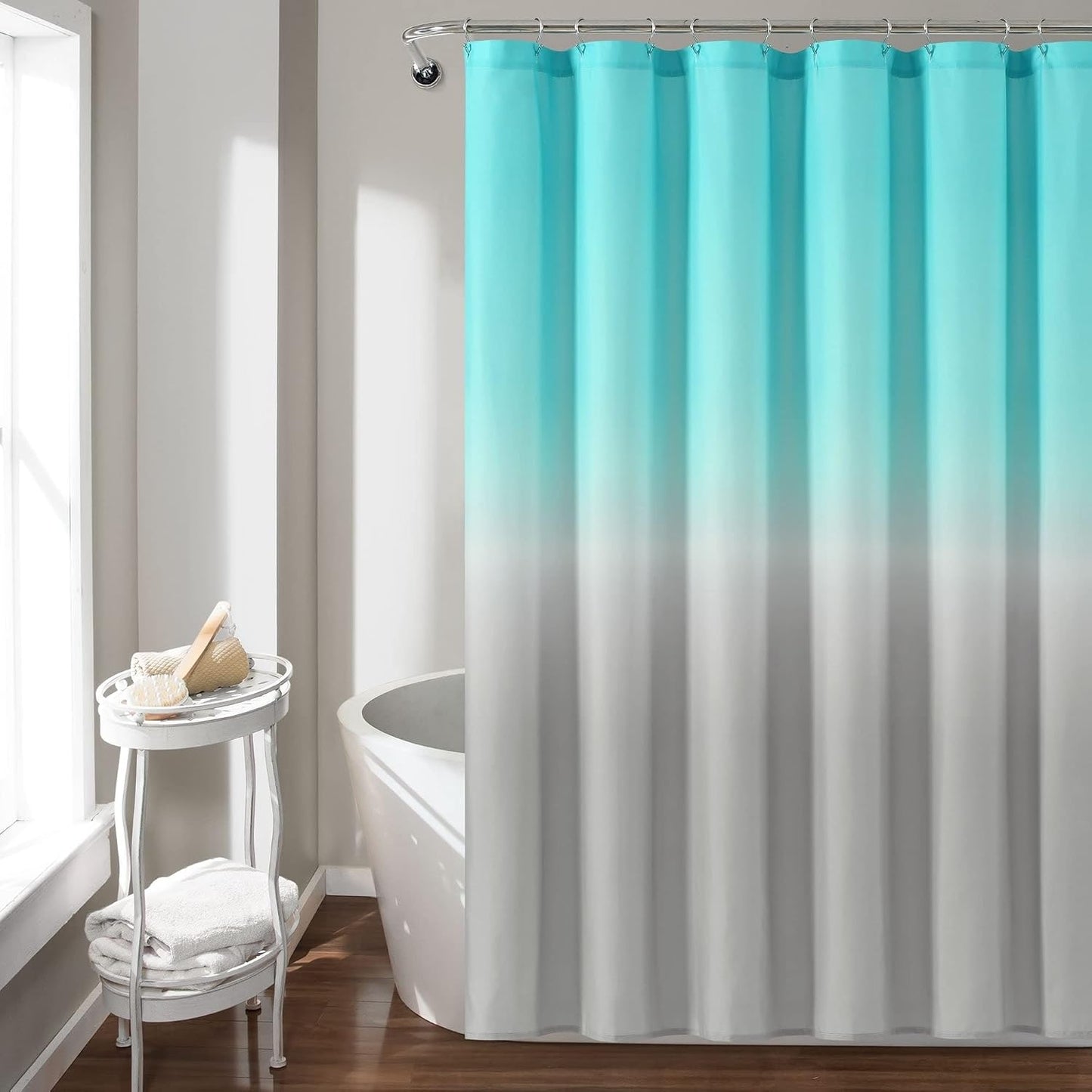 Umbre Fiesta Shower Curtain Single 72" W x 72" L Yellow & Gray - Yellow Shower Curtains for Bathroom - Bathroom Curtain - Ombre Curtains
