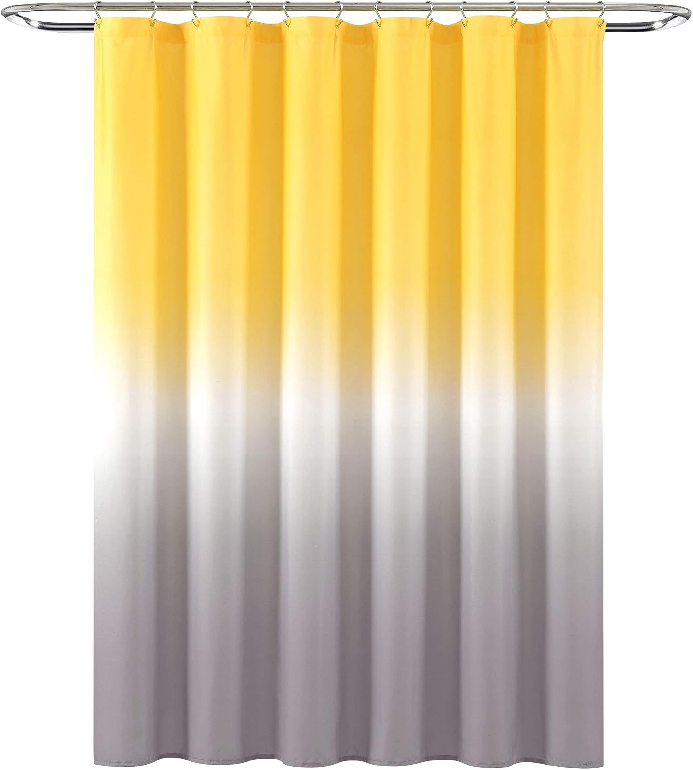 Umbre Fiesta Shower Curtain Single 72" W x 72" L Yellow & Gray - Yellow Shower Curtains for Bathroom - Bathroom Curtain - Ombre Curtains