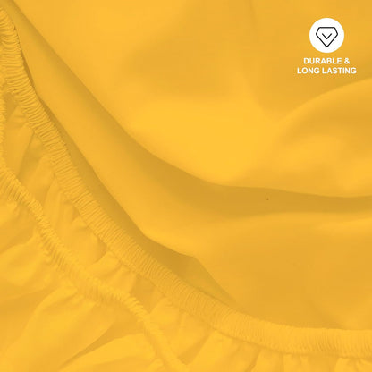 100% Microfiber Twin Size Fitted Sheet Only, Ultra Soft Hotel Quality 14" Deep Pocket, Twin XL Bed Sheet Matress Protector for Dormitory, Machine Washable and Non-Fade, 39"x75" Yellow