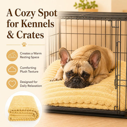 Emotional Support Blanket Yellow, Security Blanket, Calming Dog Blanket, Rabbit Hair Plush, Designed for Pets, Soft and Comfortable for Indoors Sofa, Kennel (Yellow, 39.37 * 59.06")