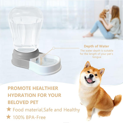 1.6 Gallon Automatic Dog Water Dispenser, Large Capacity Gravity Pet Water Bowl for Multiple Pets, BPA-Free Cat Water Feeder for Large Dogs, Refill Less Often, Grey | Pet Water Dispenser, Large Capacity Water Feeder for Cats and Dogs, Refill Less Often
