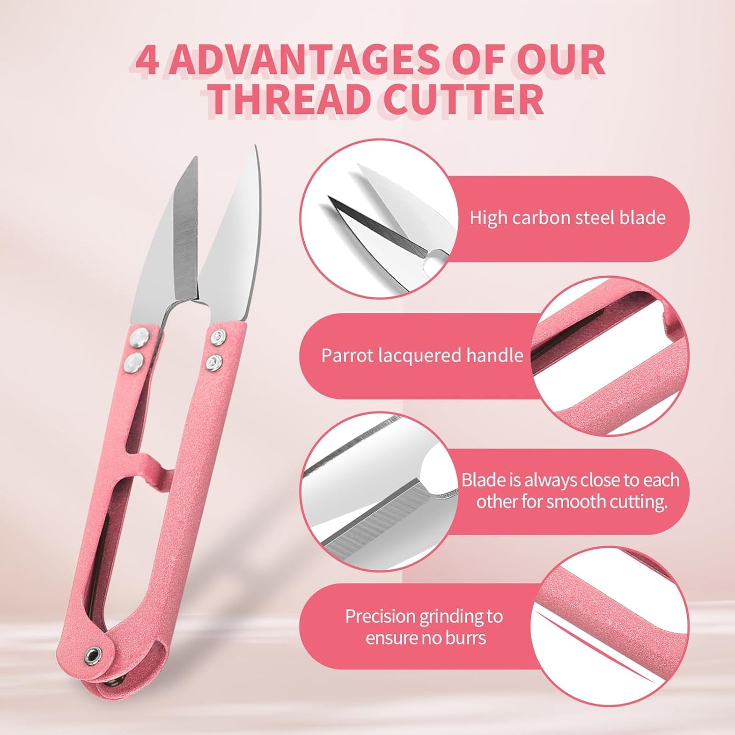 3PCS Thread Snips, High-Carbon Steel Thread Cutter | 4.25inch Yarn Scissors for Sewing, Quilting, Knitting, DIY, Jewelry Making, Bonsai Bud and Leaves Pruning.
