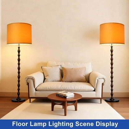 Yellow Velvet Lamp Shades Set of 2,Large Drum Fabric Lamp Shade,Cover for Table Lamp,Floor Lamp,Living Room,16 inches x 16 inches x 12 inches,With Three Converters,Need To Assemble