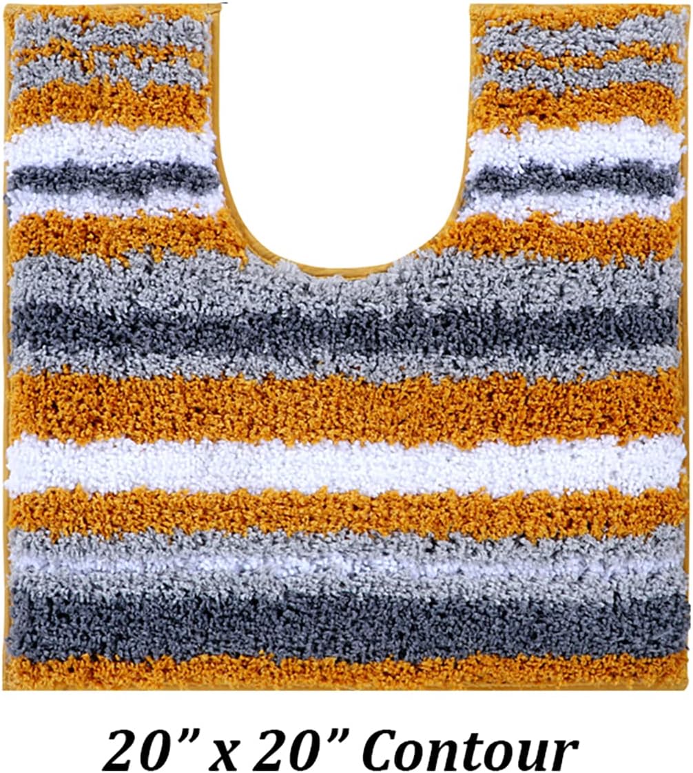 Griffie Collection Premium Contour Bath mat Toilet mats for Bathroom, Toilet Rugs U Shaped, Machine Washable Non Slip mat, Bathroom Contour Rug for Toilet - Yellow Toilet Rug