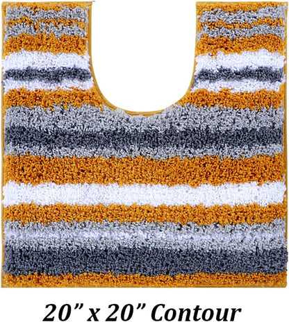 Griffie Collection Premium Contour Bath mat Toilet mats for Bathroom, Toilet Rugs U Shaped, Machine Washable Non Slip mat, Bathroom Contour Rug for Toilet - Yellow Toilet Rug