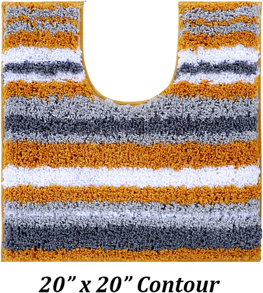 Griffie Collection Premium Contour Bath mat Toilet mats for Bathroom, Toilet Rugs U Shaped, Machine Washable Non Slip mat, Bathroom Contour Rug for Toilet - Yellow Toilet Rug