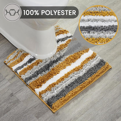 Griffie Collection Premium Contour Bath mat Toilet mats for Bathroom, Toilet Rugs U Shaped, Machine Washable Non Slip mat, Bathroom Contour Rug for Toilet - Yellow Toilet Rug