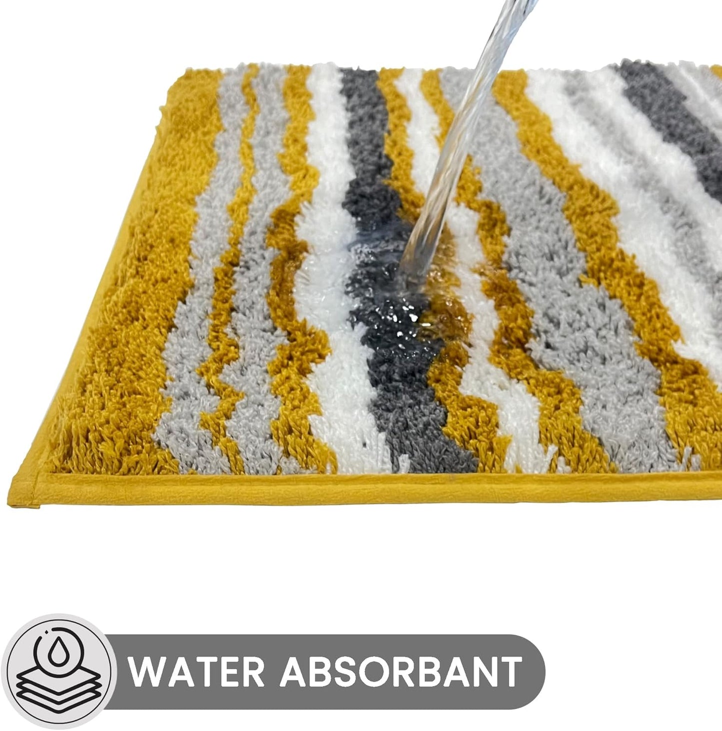 Griffie Collection Premium Contour Bath mat Toilet mats for Bathroom, Toilet Rugs U Shaped, Machine Washable Non Slip mat, Bathroom Contour Rug for Toilet - Yellow Toilet Rug