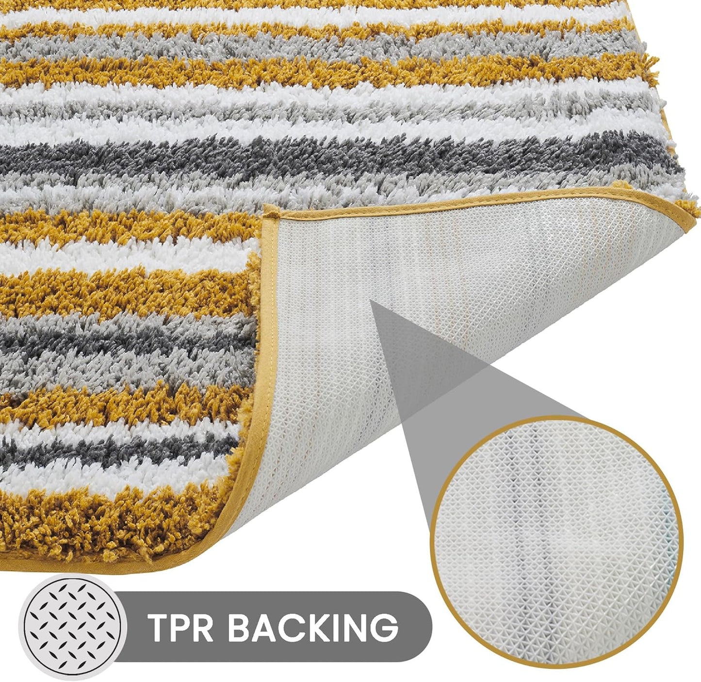 Griffie Collection Premium Contour Bath mat Toilet mats for Bathroom, Toilet Rugs U Shaped, Machine Washable Non Slip mat, Bathroom Contour Rug for Toilet - Yellow Toilet Rug