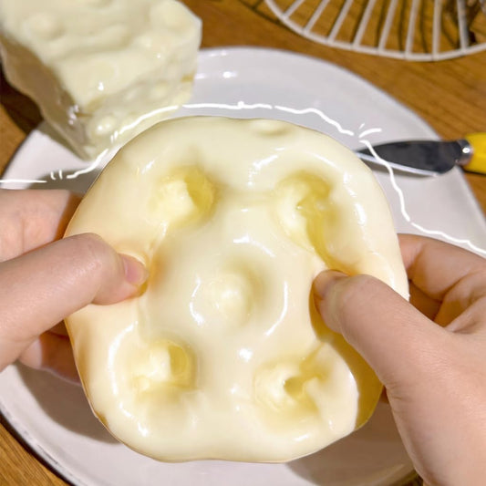 Jumbo Yellow Cheese Squishy - Squeeze Luck Cheese Squishy Skin Soft , Soft Novelty Slow Rising Sensory Cheese Stress & Anxiety Relief Fidget Toys (Yellow-1pcs, L-2.75inch)