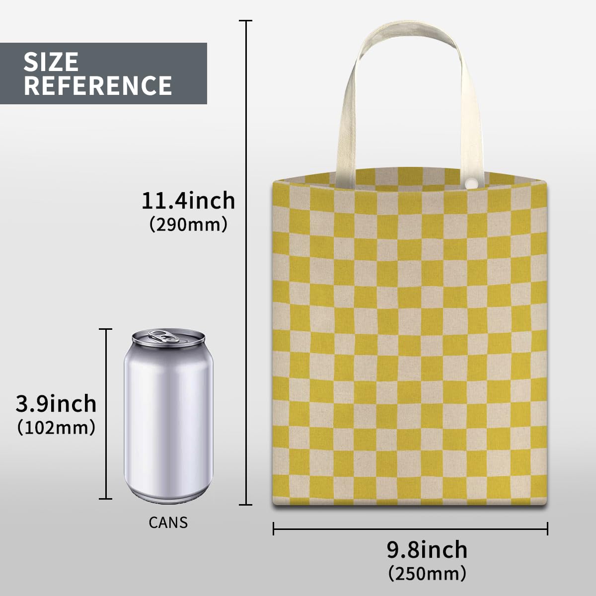 Car Trash Can, Cute Car Trash Bag, Hanging Car Organizer and Storage Bag, Trash Bin for Car Accessories, Vehicle, Travelling, Camping White Yellow Plaid