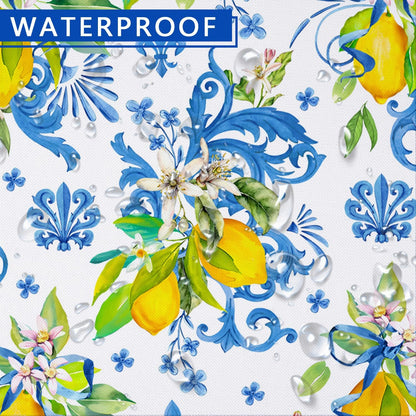 Spring Summer Lemon Table Cloth 60x84 Inch Waterproof Washable Lemon Oval Tablecloth Spring Summer Table Decor for Dining Holiday Party