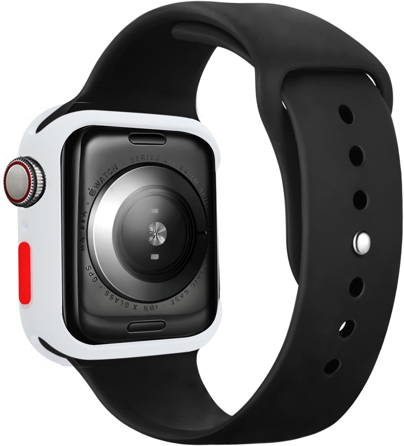 Case Compatible with Apple Watch 7/8/9 45MM with Tempered Glass Screen Protector, Full Coverage Bumper Cover for iWatch Smartwatch Accessories White+Yellow