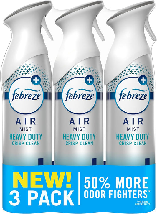 Air Mist, Air Freshener Spray, Odor Fighting Room Spray, Deodorizer for Home Bathroom Kitchen Office Apartment Dorm Room Classroom, Kitchen Odor Fighter Fresh Lemon Scent, 8.1oz, 3-pack