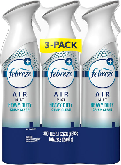 Air Mist, Air Freshener Spray, Odor Fighting Room Spray, Deodorizer for Home Bathroom Kitchen Office Apartment Dorm Room Classroom, Kitchen Odor Fighter Fresh Lemon Scent, 8.1oz, 3-pack