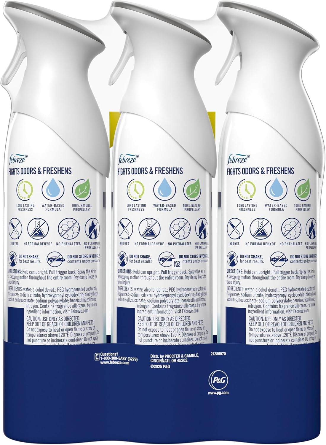 Air Mist, Air Freshener Spray, Odor Fighting Room Spray, Deodorizer for Home Bathroom Kitchen Office Apartment Dorm Room Classroom, Kitchen Odor Fighter Fresh Lemon Scent, 8.1oz, 3-pack