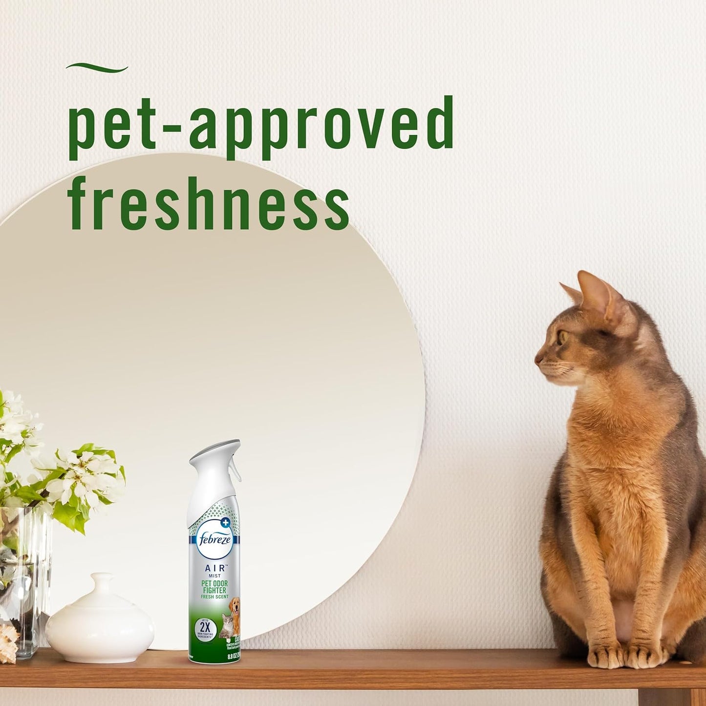 Air Mist, Air Freshener Spray, Odor Fighting Room Spray, Deodorizer for Home Bathroom Kitchen Office Apartment Dorm Room Classroom, Kitchen Odor Fighter Fresh Lemon Scent, 8.1oz, 3-pack