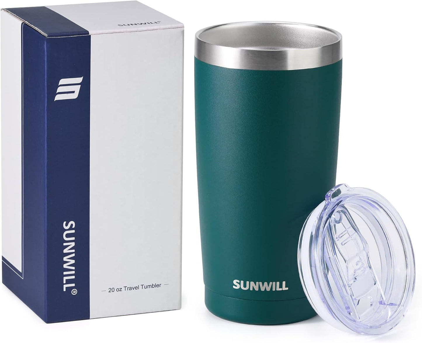 Travel Coffee Tumbler 20 oz, Insulated Mug with Lid, Stainless Steel Cup for Hot and Cold Drinks, Powder Coated Yellow