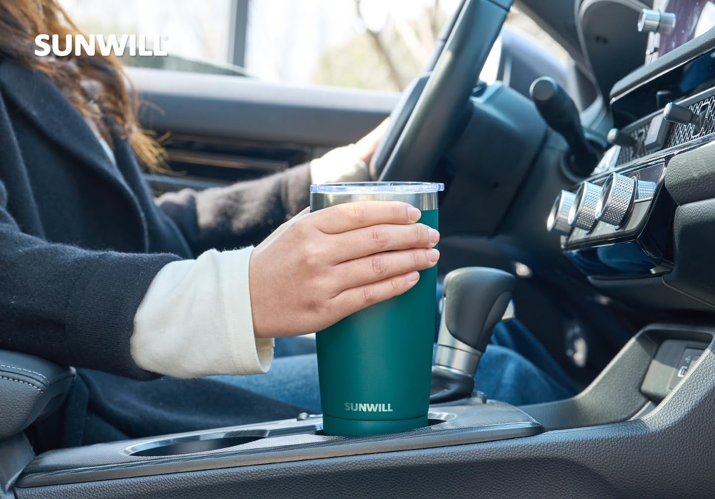 Travel Coffee Tumbler 20 oz, Insulated Mug with Lid, Stainless Steel Cup for Hot and Cold Drinks, Powder Coated Yellow