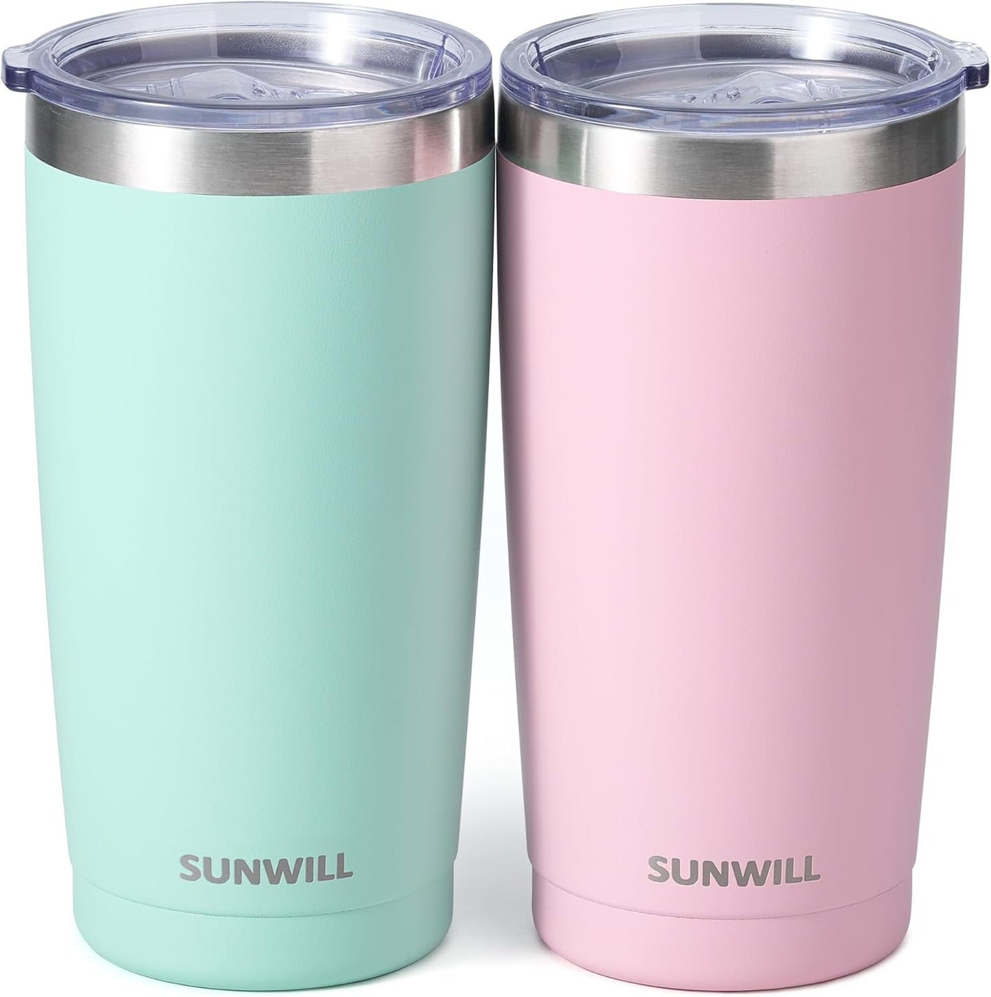 Travel Coffee Tumbler 20 oz, Insulated Mug with Lid, Stainless Steel Cup for Hot and Cold Drinks, Powder Coated Yellow