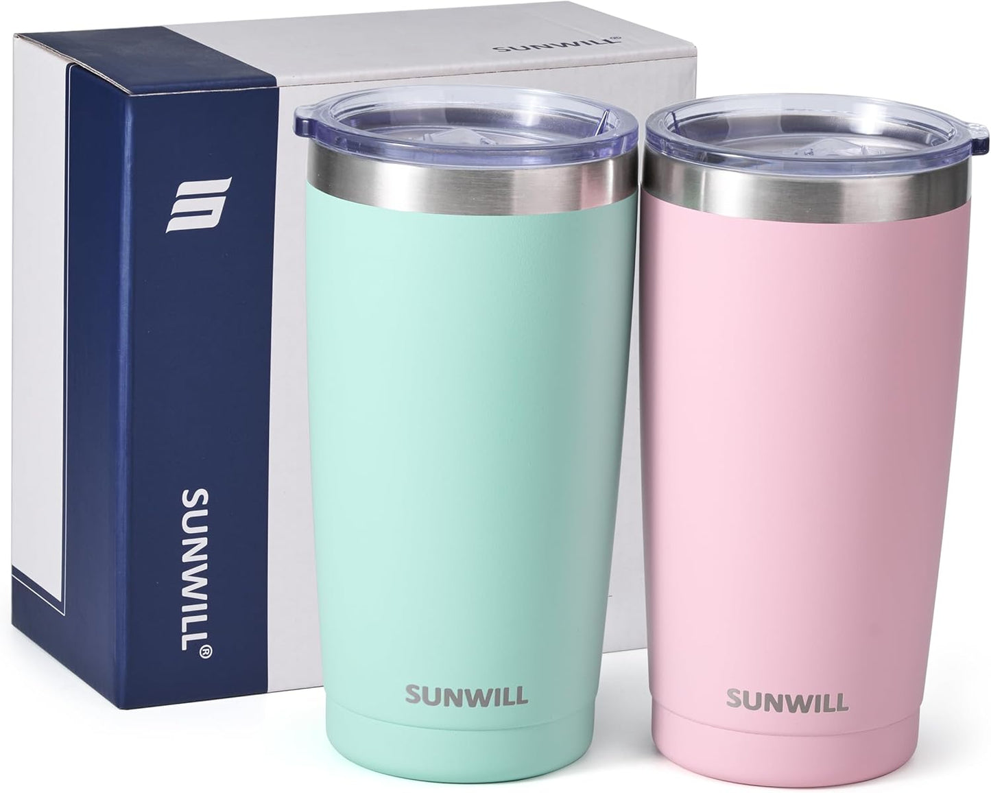 Travel Coffee Tumbler 20 oz, Insulated Mug with Lid, Stainless Steel Cup for Hot and Cold Drinks, Powder Coated Yellow