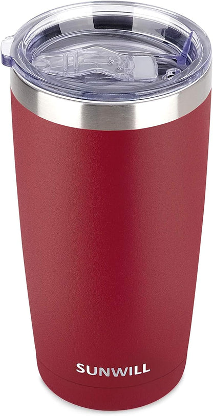 Travel Coffee Tumbler 20 oz, Insulated Mug with Lid, Stainless Steel Cup for Hot and Cold Drinks, Powder Coated Yellow