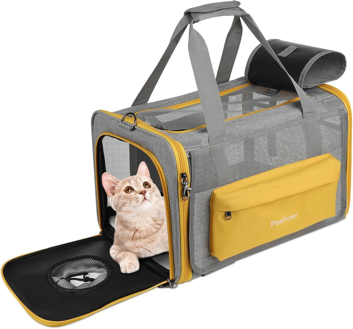 Cat Carriers, 17.7"x13"x13" Collapsible Pets Travel Carriers Dog Carrier Pet Carrier(Up to 20lbs), Waterproof Airline Approved Soft Sided, Car Travel Portable Bag for Big Cats/Small Dogs
