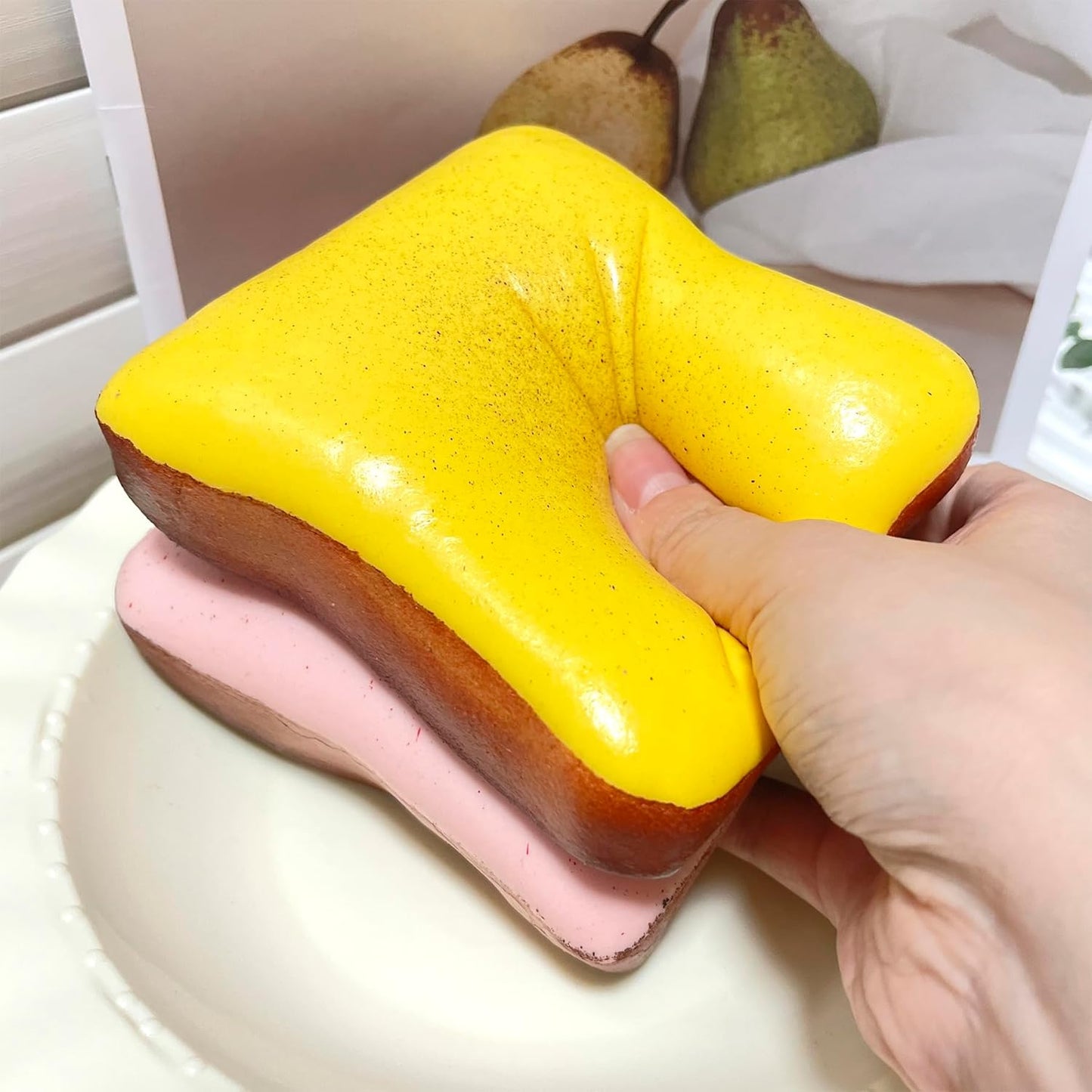 Bread Butter Squishy,Slow Rising Squishy,Stress Balls，Fidget Toy | Party Favor Gift squeeze toy Stress Relief back to school cheese squishy