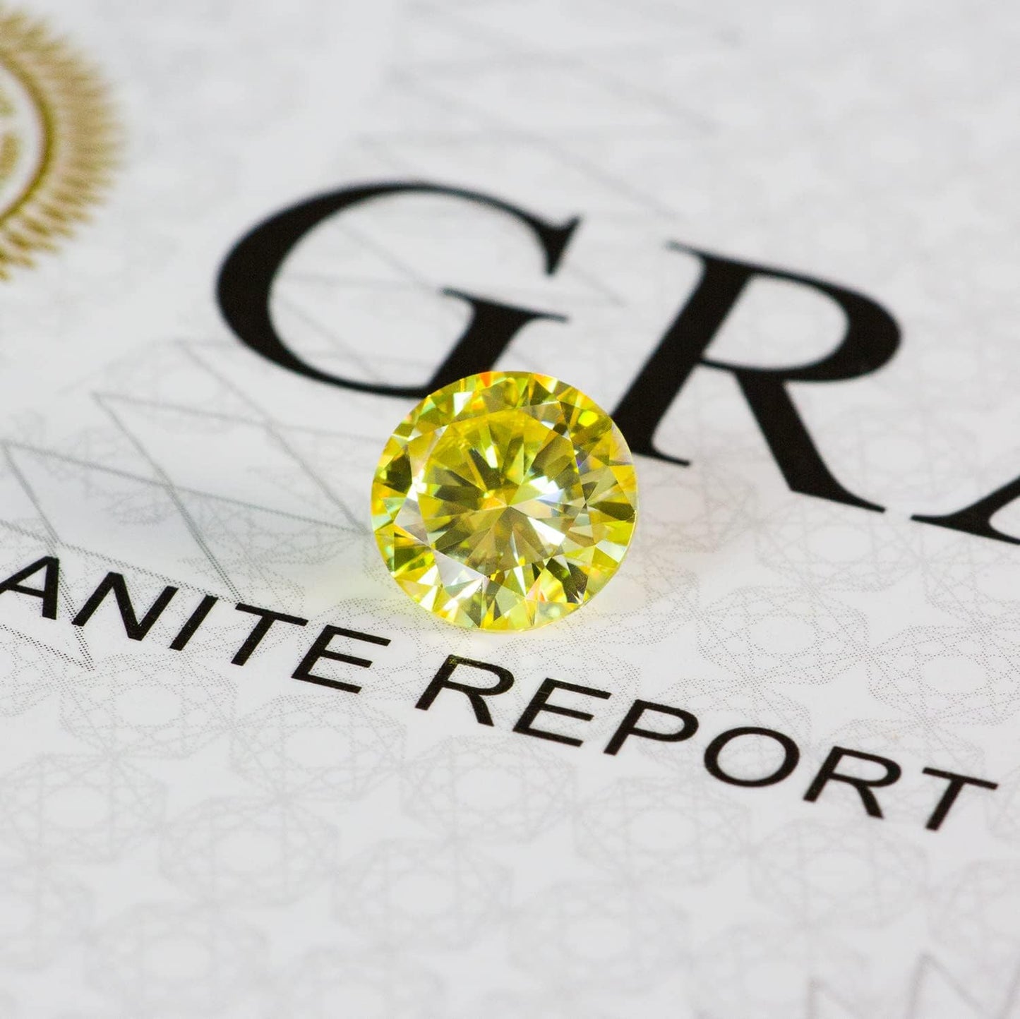 Loose Vivi Yellow 8 Hearts & Arrows Moissanite Gemstone Replacement Diamond VVS1 Excellent Round Brilliant Cut with GRA Report for Custom Jewelry