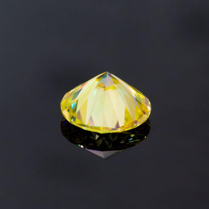 Loose Vivi Yellow 8 Hearts & Arrows Moissanite Gemstone Replacement Diamond VVS1 Excellent Round Brilliant Cut with GRA Report for Custom Jewelry