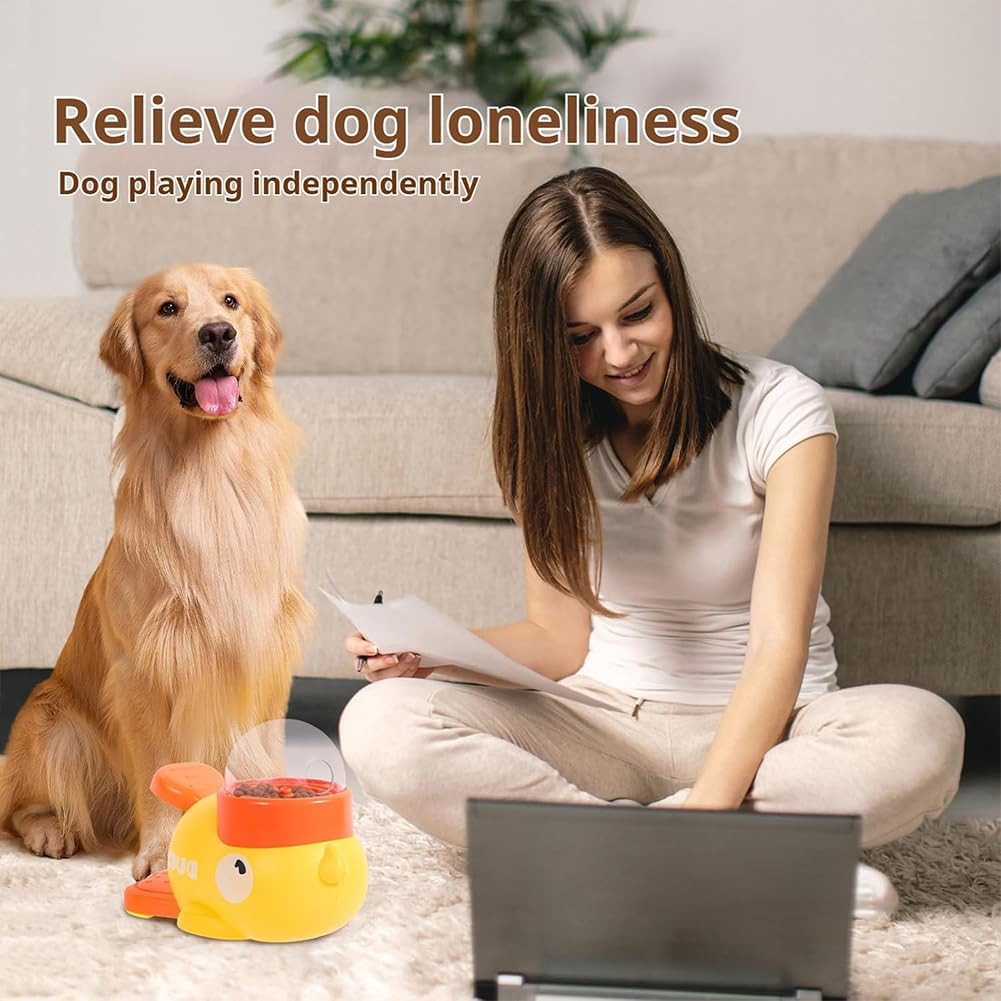 Duck Cat Treat Dispenser, Little Yellow Duck Cat Feeder Toy, Interactive Dog Treat Dispenser Toy, Pet Puzzle Slow Feeder for Healthier Eating, Mental Stimulation & IQ Training (Yellow)