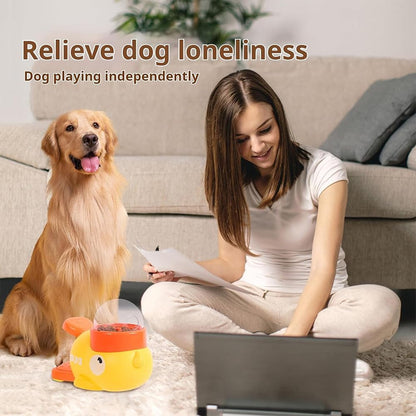 Duck Cat Treat Dispenser, Little Yellow Duck Cat Feeder Toy, Interactive Dog Treat Dispenser Toy, Pet Puzzle Slow Feeder for Healthier Eating, Mental Stimulation & IQ Training (Yellow)