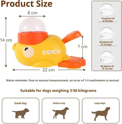 Duck Cat Treat Dispenser, Little Yellow Duck Cat Feeder Toy, Interactive Dog Treat Dispenser Toy, Pet Puzzle Slow Feeder for Healthier Eating, Mental Stimulation & IQ Training (Yellow)