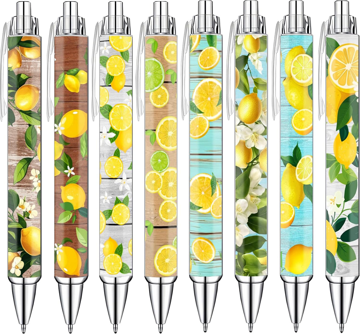 Lemon Pens Set – Fun Citrus-Themed Pens for Girls, Students, and Stationery Lovers – Smooth Writing Ballpoint Pens for School, Journaling, or Gifts – Bright and Cheery Design, 8 Pack