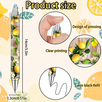 Lemon Pens Set – Fun Citrus-Themed Pens for Girls, Students, and Stationery Lovers – Smooth Writing Ballpoint Pens for School, Journaling, or Gifts – Bright and Cheery Design, 8 Pack