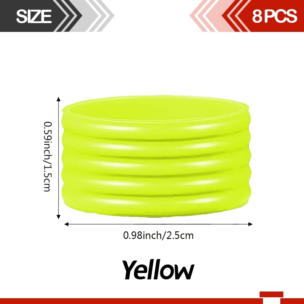 15 Colors Available Good Elasticity 8-45 Pcs Tennis Racket/Pickleball Paddles/Squash Silicone Ring Racket Grip Bands Rubber Ring,Grip Finishing Ring/Racquet Grips Overgrip
