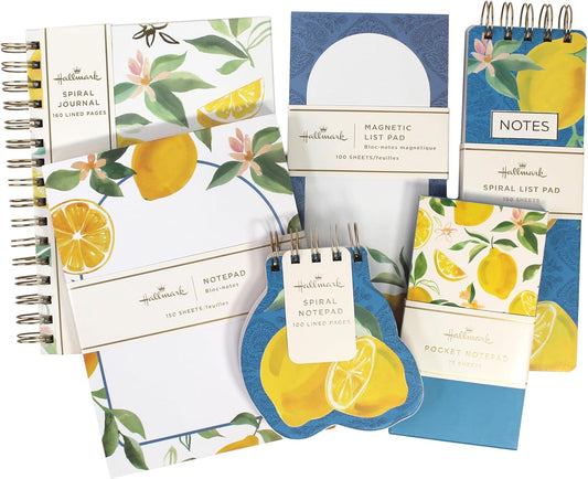 Journal and Stationery Set (Journal, List Pads, Pocket Notepad and Large Notepad) Lemon Collection