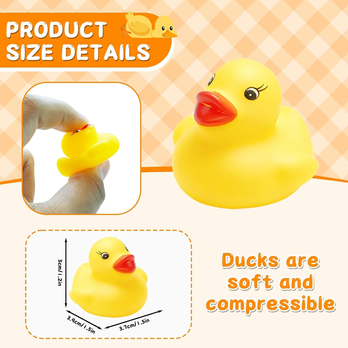 12Pcs Mini Rubber Ducks in Bulk, Yellow Squishy Duck Decor Eyelashes Tiny Ducks for Car Dash Decorations Office Desk Party Decorations