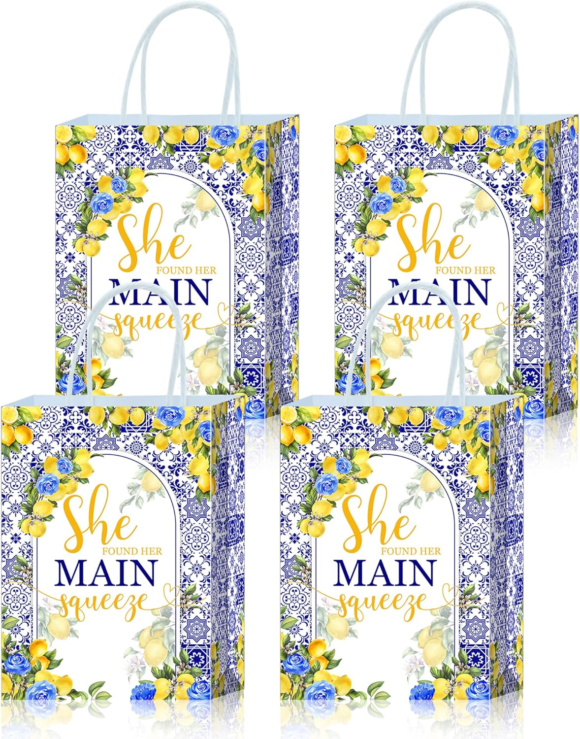 16 Pcs Gift Goodie Bags for She Found Her Main Squeeze Bridal Shower - Lemon & Citrus Themed Decorations Lemon Bridal Shower Decorations