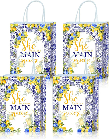 16 Pcs Gift Goodie Bags for She Found Her Main Squeeze Bridal Shower - Lemon & Citrus Themed Decorations Lemon Bridal Shower Decorations