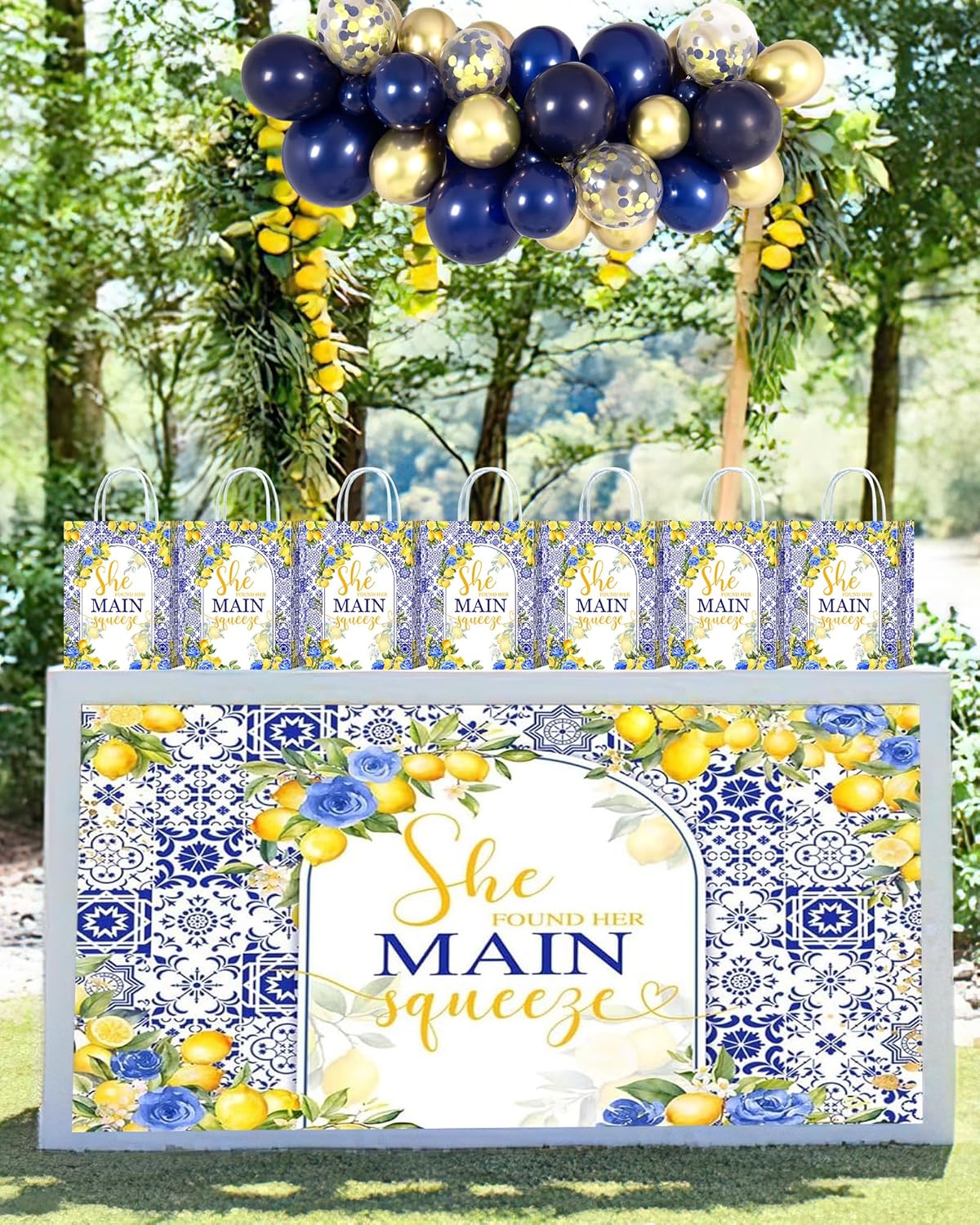 16 Pcs Gift Goodie Bags for She Found Her Main Squeeze Bridal Shower - Lemon & Citrus Themed Decorations Lemon Bridal Shower Decorations