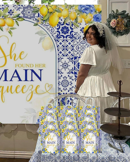 16 Pcs Gift Goodie Bags for She Found Her Main Squeeze Bridal Shower - Lemon & Citrus Themed Decorations Lemon Bridal Shower Decorations