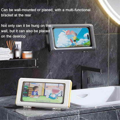 All-Inclusive Shower Phone Case Waterproof 360° Rotation Shower Phone Holder Extendable Adjustable for Pools Sensitive Screen for Tabletop(Beige-Yellow)