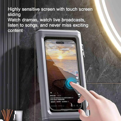 All-Inclusive Shower Phone Case Waterproof 360° Rotation Shower Phone Holder Extendable Adjustable for Pools Sensitive Screen for Tabletop(Beige-Yellow)