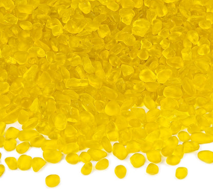 Sea Glass Stones for Crafts 1LB Yellow Pebbles Gemstones Bulk | Small Glass Stones for Beaching Wedding DIY Decor Aquarium Turtle Tank Vase Filler (405g/14.28oz)