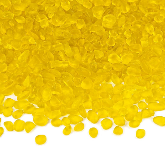 Sea Glass Stones for Crafts 1LB Yellow Pebbles Gemstones Bulk | Small Glass Stones for Beaching Wedding DIY Decor Aquarium Turtle Tank Vase Filler (405g/14.28oz)