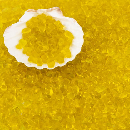 Sea Glass Stones for Crafts 1LB Yellow Pebbles Gemstones Bulk | Small Glass Stones for Beaching Wedding DIY Decor Aquarium Turtle Tank Vase Filler (405g/14.28oz)