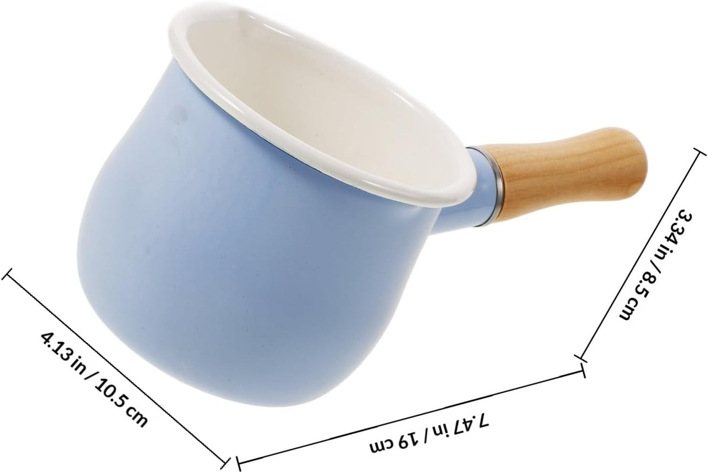 Enamel Mini Saucepan 10cm Light Yellow Melting Pot with Handle Small Milk Heating Pan for Food Cooking and Jam Simmering